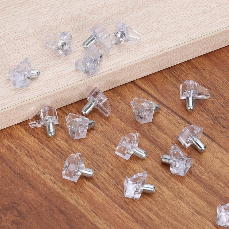 sourcing map 100Pcs 5mm Shelf Support Peg, Clear Plastic Shelf