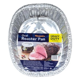 Dynamic Heavy Duty Aluminum Oval Roaster Pan – (Pack of 24)- Tray Size 17.7" x 14.4" x 3.3" – For Roasting, Compact, Oven Safe, Durable, and Easy Cleanup