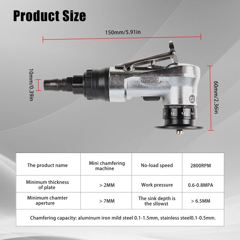 Pneumatic Chamfering Machine, Pneumatic Chamfer Machine Mini 45° Arc Burr