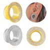 Vankula 2PCS Cubic Zirconia Ear Tunnels Plugs 316L Stainless Steel