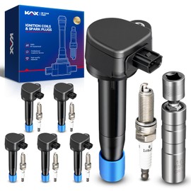 KAX Set of 6 Ignition Coil Pack & Iridium Spark Plugs w/Magnetic Socket for HDA Odyssey 2008-2017, Accord 2008-2012, Crosstour 2010-2012, Acura TL 2009-2014, RL 2009-2012, TSX 2010-2014,3.5L UF603