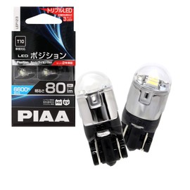 PIAA LEP123 Position LED High Brightness LED Bulb Series 6600K 80lm T10 12V 1.1W Pack of 2
