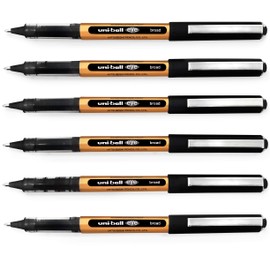 Uni-Ball Eye UB-150-10 Broad Liquid Ink Rollerball Pens - 1.0mm - Black - Pack of 6