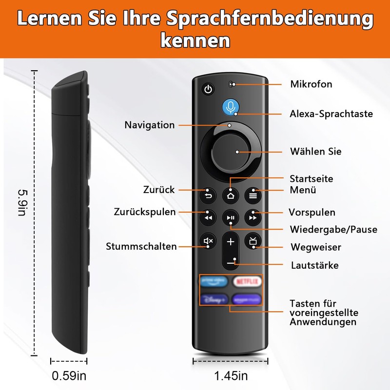 Replacement Remote Control (3Gen), Suitable for AMZ Fire TV Stick,