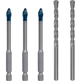 Bosch Professional 5x Expert HEX-9 HardCeramic Drill Bit Set (Ø 6 mm, Accessories Rotary Impact Drill)