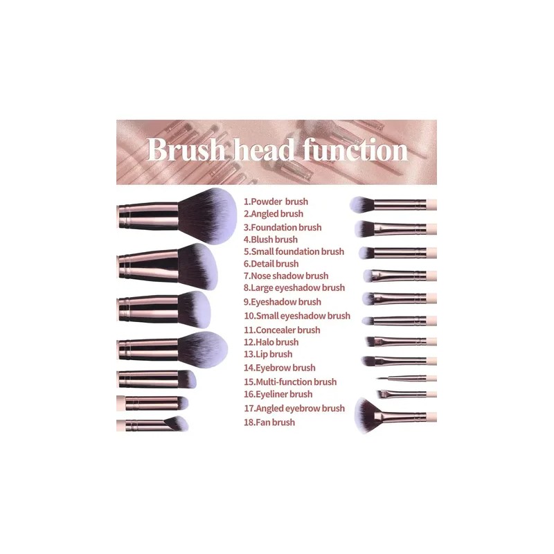 Brochas De Maquillaje Profesional Kit 27 Pcs Con 18 Brochas