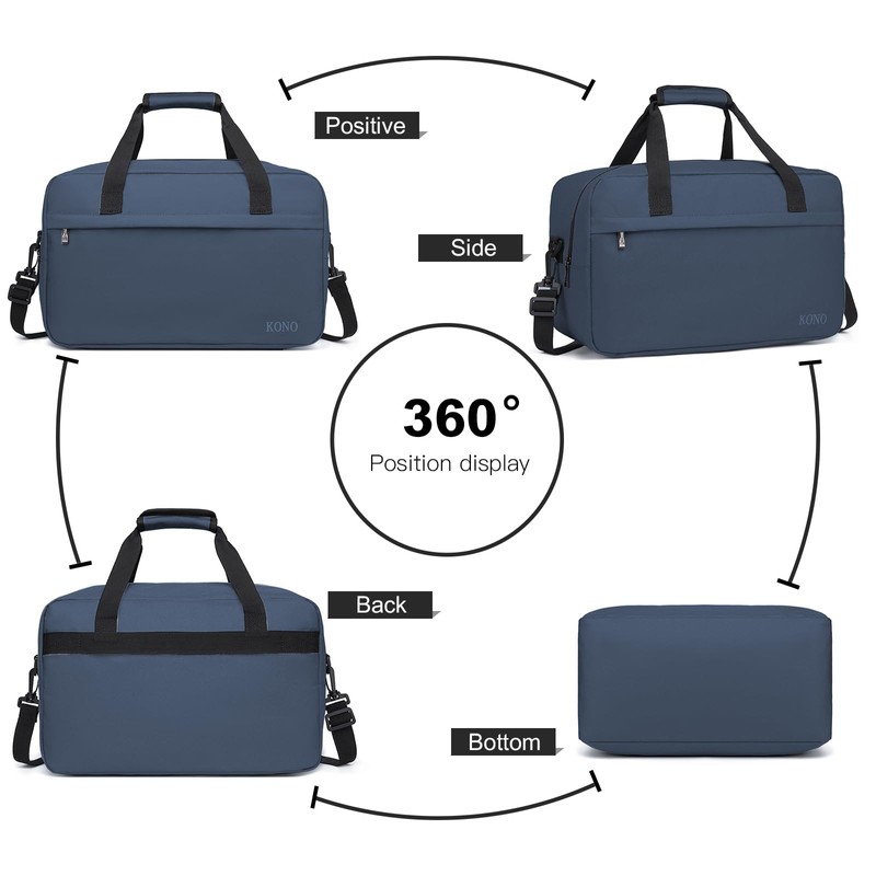 Kono 40x20x25 Holdall Cabin Hand Luggage Travel Carry-on Bag Ryanair