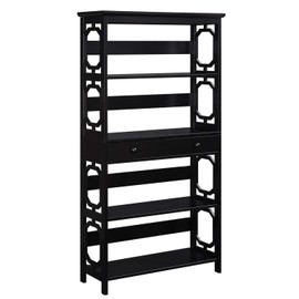 Convenience Concepts Omega 5 Tier Bookcase with Drawer, Black