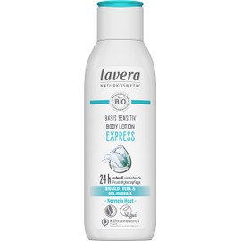 lavera Basis Sensitiv Body Lotion Express - Natural Cosmetics - Vegan - Organic Aloe Vera & Organic Jojoba Oil - 250 ml