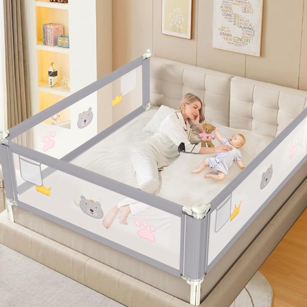 JWPEHOE Height Adjustable Bed Rail for Toddlers, Kids Safety Baby