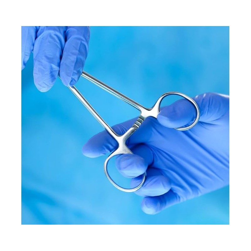 Curved Edge Surgical Forceps - 5.5 Inch Stainless Steel Hemostat