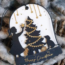 Lapoo - Troquel de corte de metal para árbol de Navidad y niña para álbumes de recortes, nuevos troqueles de corte, álbum de bricolaje, tarjetas, manualidades, troqueles de metal, decoraciones de fiesta, boda (árbol de Navidad y niña)