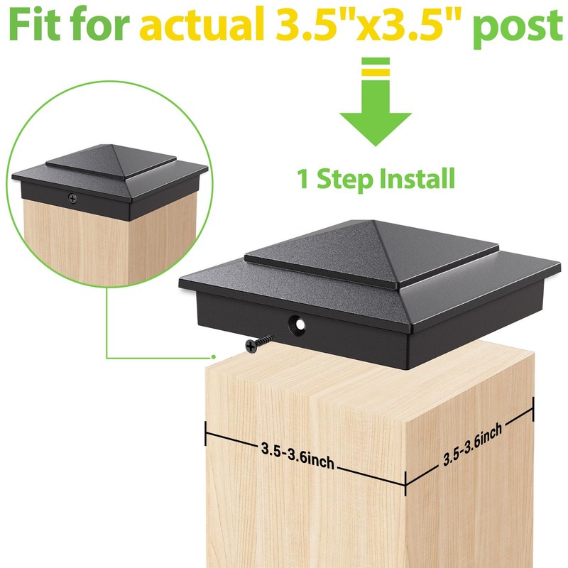 12 Pack Pyramid Aluminum Post Caps for 4x4 Wood Posts