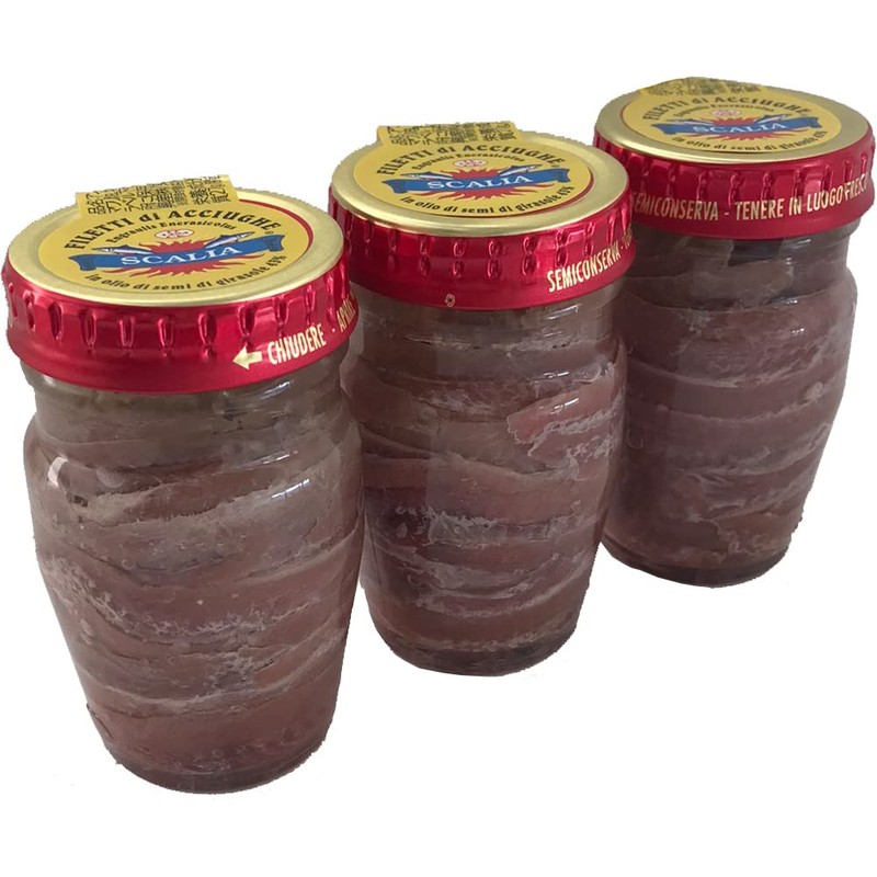 Scaria's Anchovy Fillet, 3.1 oz (80 g) x 3 Packs