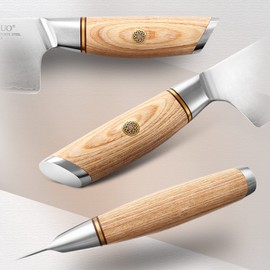 XINZUO 5-Piece Kitchen Knife Set,3 Layers Clad Steel with 10Cr15CoMoV Code High Carbon Steel Knife Set,Ultra Sharp,Professional Chef Knife Set with Gift Box, Full Tang,Pakkawood Handle