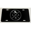 Diamond Etched State of Louisiana LA Car Tag Black Metal