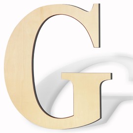 17 Inch Large Wooden Letters, Paintable Large Wood Letter for Crafts, Unfinished Blank Wood Alphabet Letter for Birthday, Parties, Wedding, Christmas Home Decoration(Letter G)