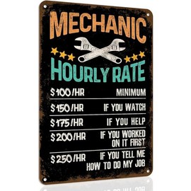 No Weenies Allowed Metal Signs for Home Decor Stylish Wall Art Door Sign Room Wall Decor For Men Women 8 X 12 Inch - Color: Mechanic Sign