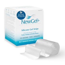 NewGel Advanced Silicone Professional Scar Treatment Tape by MyNewGel, Ultra-Thick, for Abdomen, C-Section, Keloids, Burns, Reusable, 2" x 24" Strip - Clear