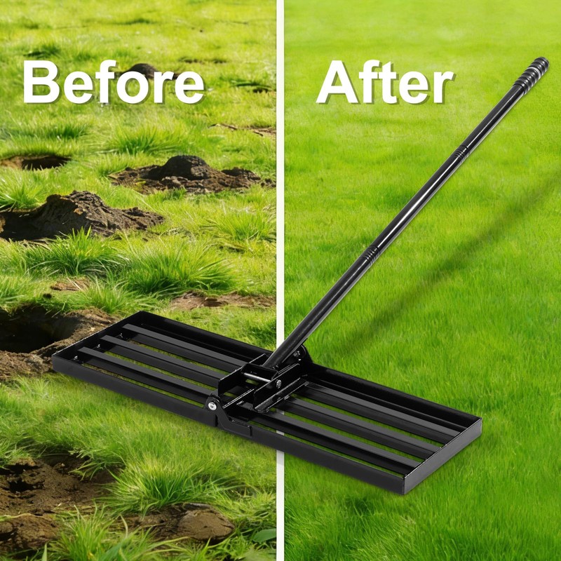 Ocean Ice Lawn Leveling Rake 30x10, 25-72" Adjustable Long Handle