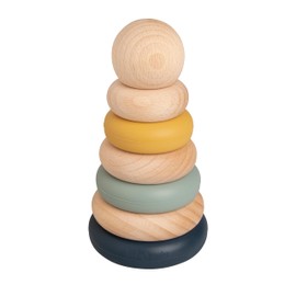 BO Baby's Only - Stacking Rings Earth - Stacking Tower Toy - Educational Stacking Game ad 6 Months - Motor Skills Toy Baby - Supports Development - High-Quality Wooden Toy