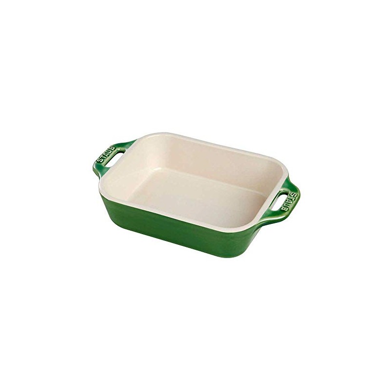 Staub Ceramic Rectangular Baking Dish 7.5 x 6-inch Basil