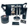 3 Piece Shave Set -- Safety Razor+ Chrome Pure Badger