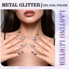 EBANKU Glitter Gel Nail Polish 5 Colors Silver Metal Painted