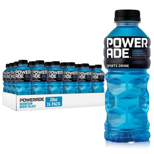 POWERADE, Electrolyte Enhanced Sports Drinks w/ vitamins, Mountain Berry Blast, 20 fl oz, 24 Pack