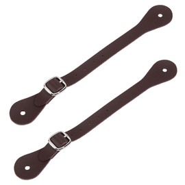 NICENEEDED 2 PCS Leather Spur Straps, 9.8 Inch Western Men Adjustable Boot Straps, 6 Holes Detachable Riding Spur Straps for Boots Western Women Men