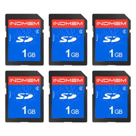 INDMEM SD Card 1GB, 6 Packs Class 4 1GB Flash Memory Card MLC Standard Secure Digital Cards Camera Card