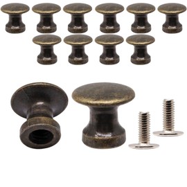 SWZHAI 12 Pcs Mini knobs for Jewelry Box, Small Drawer Knobs Bronze Cabinet Knobs, Tiny Dresser Knobs Mini Drawer Pulls (Bronze)