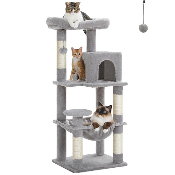 PETEPELA 45.7" Cat Tree for Indoor Cats, 5-Level Cat Tower