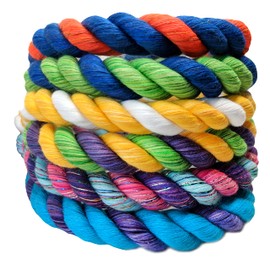 Ravenox Colorful Twisted Cotton Rope | (Black)(1/2 Inch x 50 Feet) | Made in The USA | Custom Color Cordage for Sports, Décor, Pet Toys, Crafts, Macramé & General Use | Rope by The Foot & Diameter