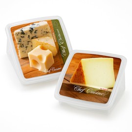 Mypicompany. Set of 2 Cheese Containers - Clear Plastic Food Containers BPA Free Everyday Use Fresh Preservation