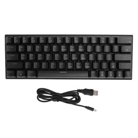 Gaming Keyboard Type C 63 Keys Blue Switch Ergonomic RGB Backlit Adjustable Foot Wired Keyboard for Desktop Laptop