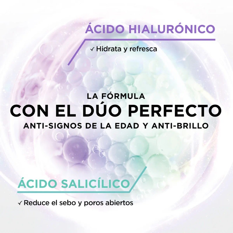 Gel Crema L'oréal Paris Ácido Hialurónico Anti Brillo 50ml