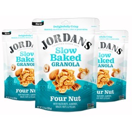 Jordans Slow Baked Granola | Four Nut Granola with Almonds, Brazil Nuts and Pecans | non-GMO, No Artificial Flavors, Colors, or Preservatives | Healthy Snacks for Adults & Kids | 11.4 oz (Pack of 3)