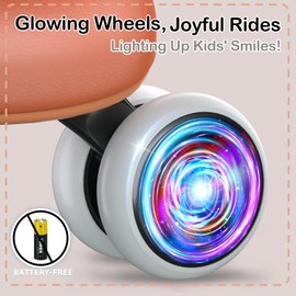 LANOVAGEAR Colorful Lighting Baby Balance Bike Perfect Toy Gift for 1 Year Old Boys Girls, 12-24 Months Toddler Balance Bike,1st Birthday Gifts
