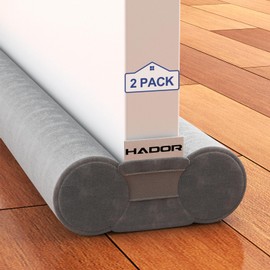 2 Pack Door Draft Stopper for Bottom of Door, 36 Inch Under Draft Air Noise Light Blocker 30"- 36" Double Side Soundproof Sweep Filler Seal Gap up to 1.7" for French Patio Sliding Door Guard, Grey