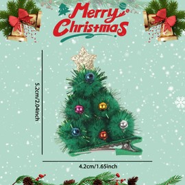 Green Christmas Tree Hair Clips for Women Christmas Alligator Clip Star Color Pearl Design Xmas Barrettes Hairpin Girl Hair Accessories for Winter Xmas Festival Party(green)