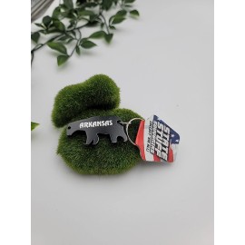 NWT State Stuff Arkansas Black Bear Bottle Opener Keychain Souvenir