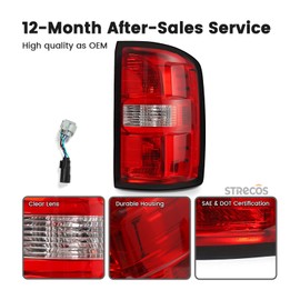 Tail Light Compatible with 2014 2015 2016 2017 2018 GMC Sierra 1500 2500HD 3500HD Halogen Type Taillight w/Bulb and Harness Rear Turn Signal Brake Lamp Assembly (Right Passenger Side)