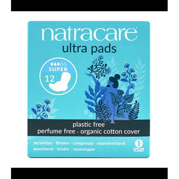 Natracare Ultra Pads W/Wings Super 12 pad