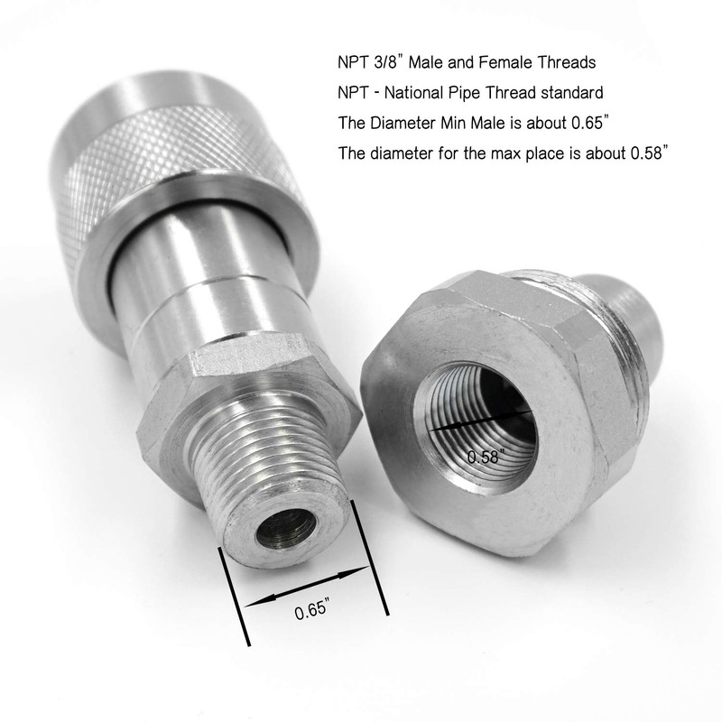 3/8" High Duty 10000 PSI Quick Connect Coupling Coupler w/Dust