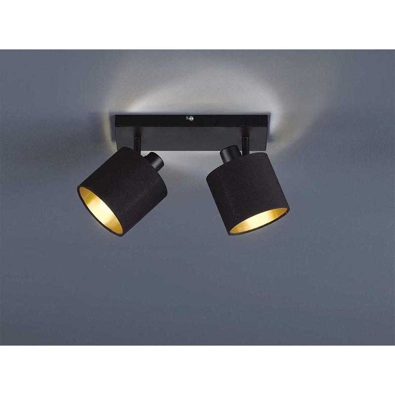 Reality Leuchten Tommy R80332079 Spotlight Bar Metal Black Matt Fabric