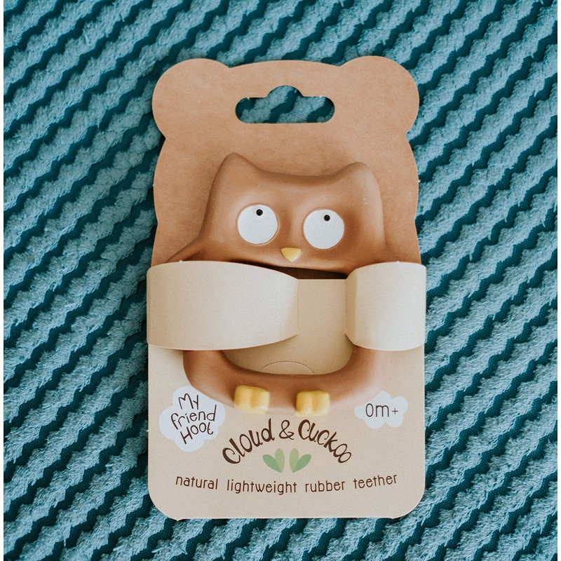 Cloud and Cuckoo My Friend Hoot Teether | Natural Rubber