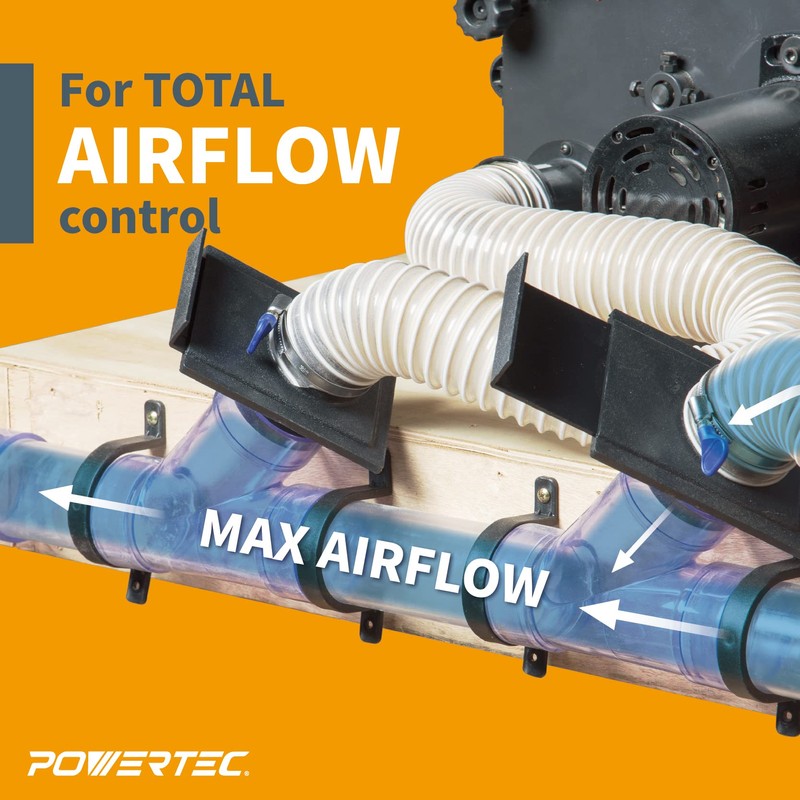 POWERTEC 70133V 2-1/2" Blast Gate for Dust Collector, Dust Collection