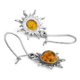 Ian and Valeri Co. Amber Sterling Silver Romantic Sun Earrings