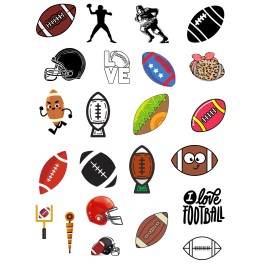 EoBeCy FOOTBALL Temporary Tattoos - FULL SHEET Sports Birthday Party Supplies KIDS